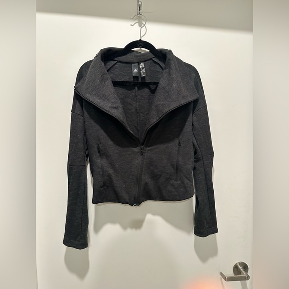 Adidas asymmetrical zipper front athletic jacket - Picture 1 of 9